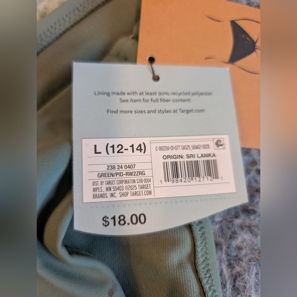 NWT Shade & Shore Olive Green Bikini Bottom Size 12/14 - Picture 4 of 5